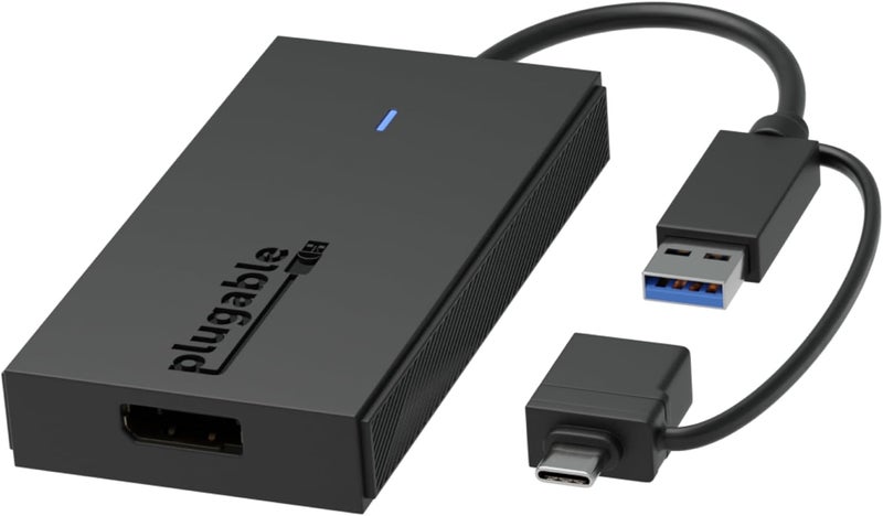 Plugable USB to DisplayPort Adapter - Connect via USB-C or USB 3.0 to Add a 2560x1440 Display – Compatible with Mac M1/M2/M3/M4, Windows, and ChromeOS - Image 1